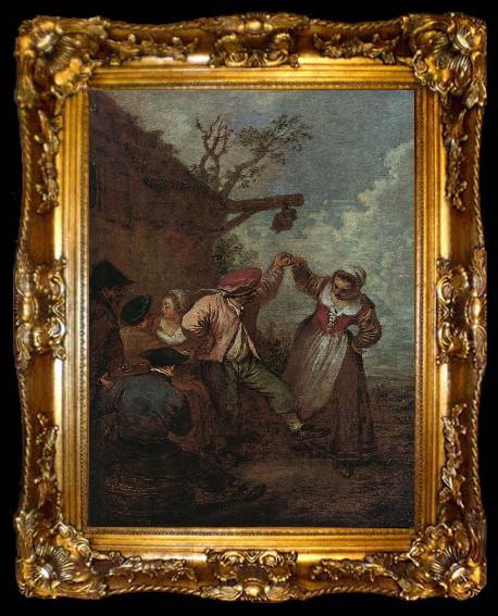 framed  Jean-Antoine Watteau Peasant Dance, ta009-2